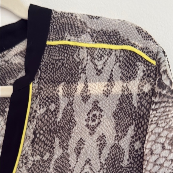 Alfani Snake Print Sheer Blouse with V-Neck - Picture 6 of 6